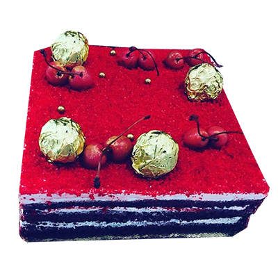 "Designer Red velvet Fondant Cake -2 Kg (Cake Magic) - Click here to View more details about this Product
